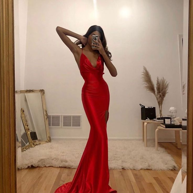 red dress captions